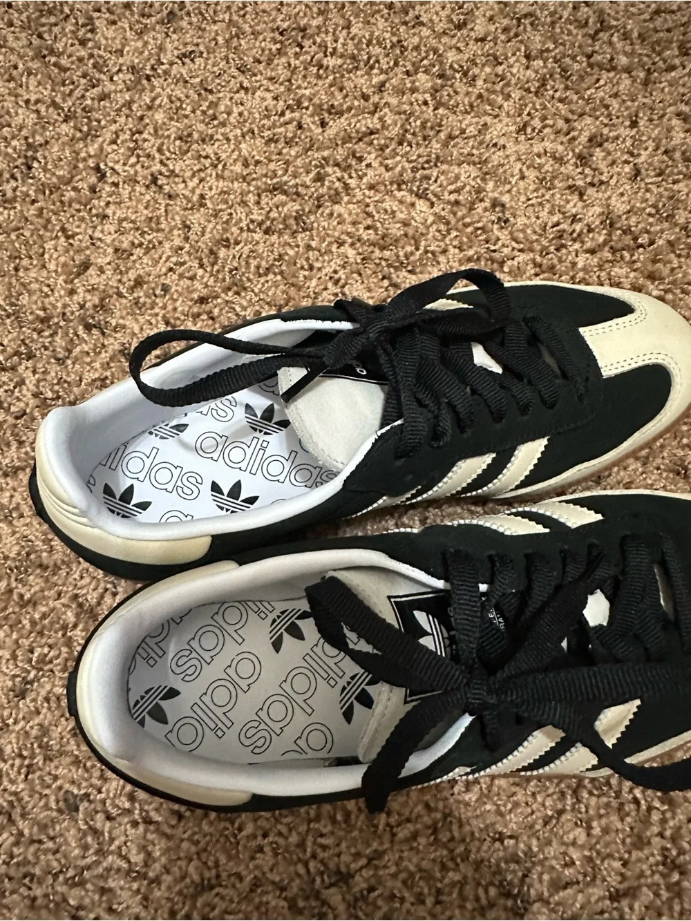 Adidas Women’s Black and Cream Classic Samba Sneakers